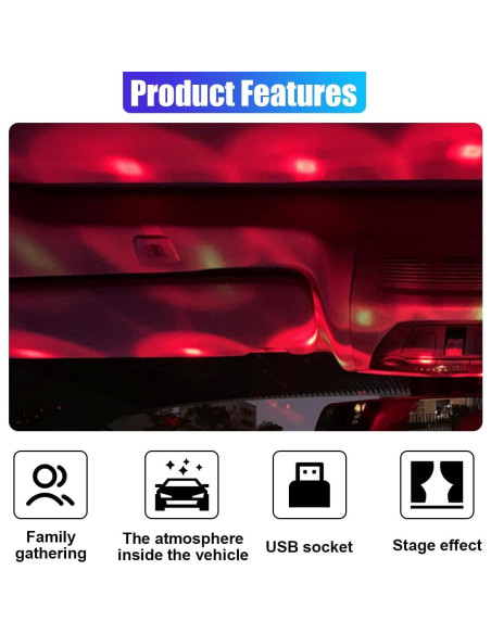 Proyector de Estrellas UHANBUT Luz Nocturna Multicolor USB