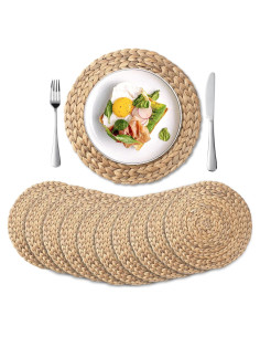 Conjunto de 10 Manteles Individuales Redondos YANGQIHOME 35 cm