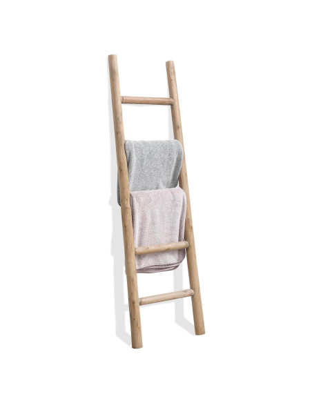 Escalera de Madera FUIN 145 cm Rústica para Mantas y Toallas