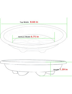 Paquete de 6 platos para plantas OVZILKI 22 cm transparentes 2
