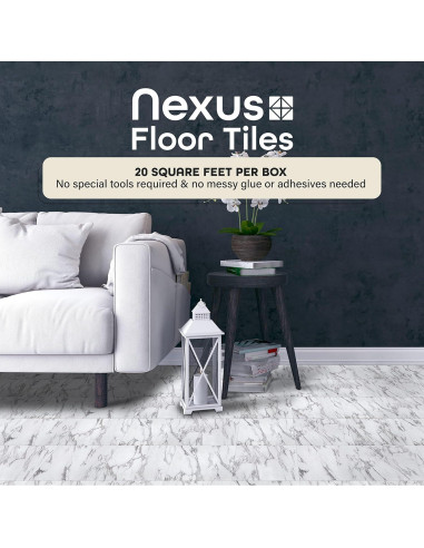 Azulejos de Vinilo Nexus 30.48x30.48 cm Bianco - 20 Piezas
