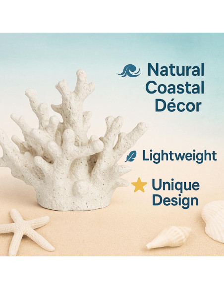 Coral Blanco Decorativo Nautical Crush Trading 16.5x12.7x14cm