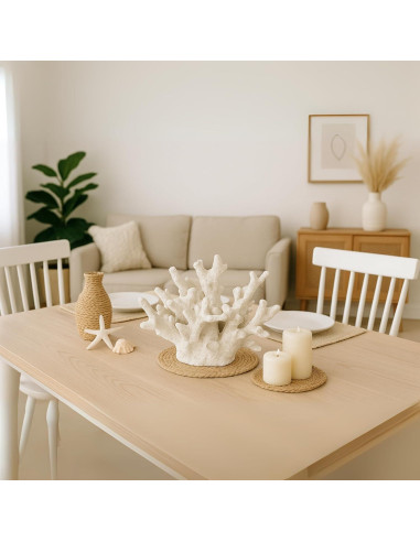 Coral Blanco Decorativo Nautical Crush Trading 16.5x12.7x14cm