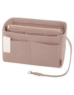 Organizador de Bolsa ZTUJO Mediano Beige con Cierre de Metal