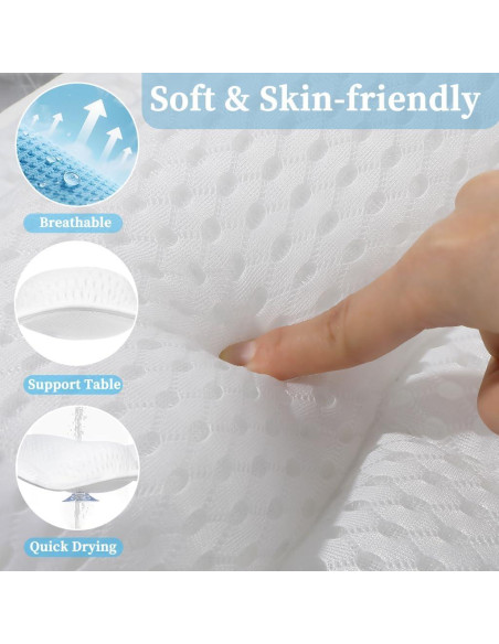 Almohada de Baño Ergonómica AmazeFan con Malla 4D - Blanco