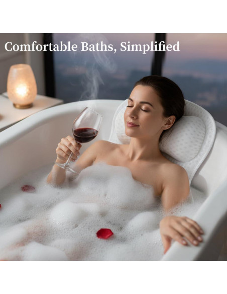 Almohada de Baño Ergonómica AmazeFan con Malla 4D - Blanco