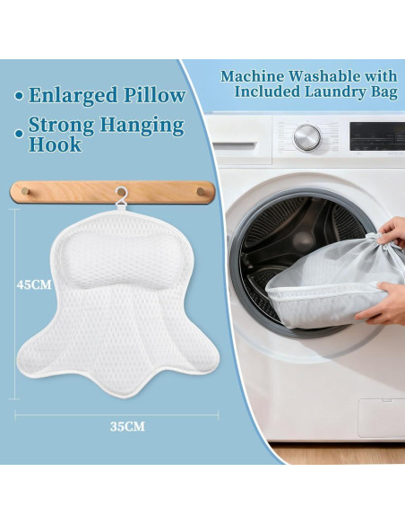 Almohada de Baño Ergonómica AmazeFan con Malla 4D - Blanco