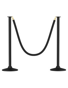 Poste de Estacionamiento RoadHero con Cuerdas de Terciopelo Negro - 2 PCS