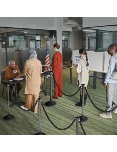 Poste de Estacionamiento RoadHero con Cuerdas de Terciopelo Negro - 2 PCS 2