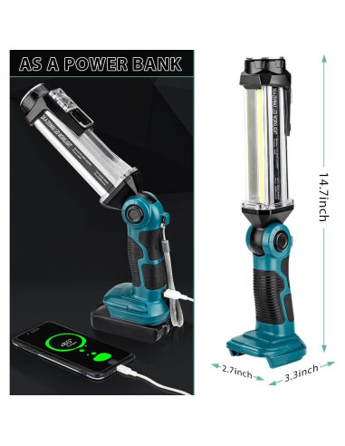 Luz de Trabajo LED Hiesuan 18V 35W 2000LM Portátil