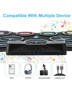 Juego de Batería Eléctrica Marrilley Edk-1000 9 Pads Plegable 2