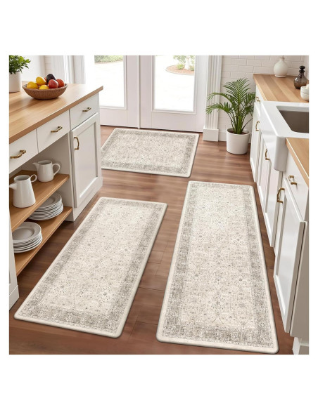 Juego de 3 Alfombrillas Antifatiga Pauwer Caqui 43.9x71.1cm