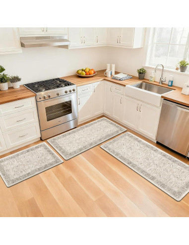 Juego de 3 Alfombrillas Antifatiga Pauwer Caqui 43.9x71.1cm