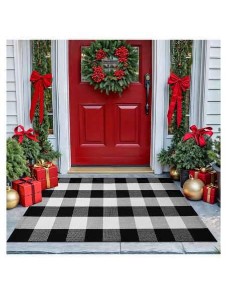 Alfombra de Entrada KOZYFLY Cuadro Búfalo 71x109 cm Lavable