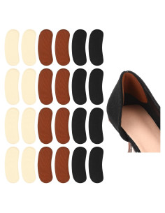 12 Pares Almohadillas Talones Antideslizantes Wanmu - Negro, Albaricoque, Marrón