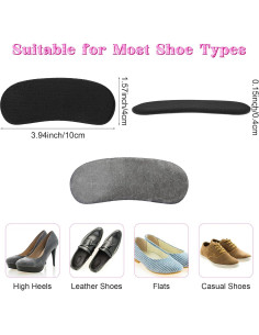 12 Pares Almohadillas Talones Antideslizantes Wanmu - Negro, Albaricoque, Marrón 2