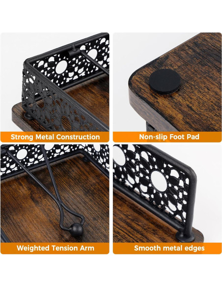 Soporte de Servilletas de Madera HALIAFANCY - Hierro Negro 20x20 cm