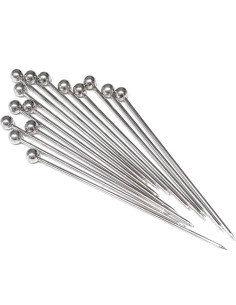 15 Palillos de Cóctel de Acero Inoxidable Reutilizables 10.9 cm 2