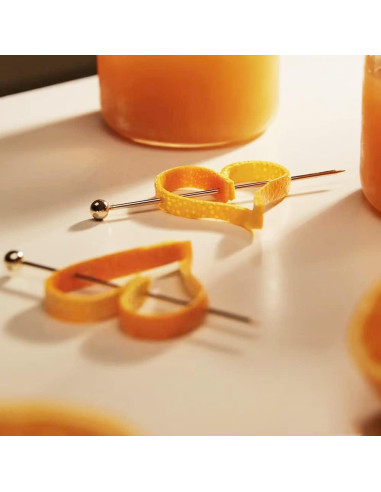 15 Palillos de Cóctel de Acero Inoxidable Reutilizables 10.9 cm