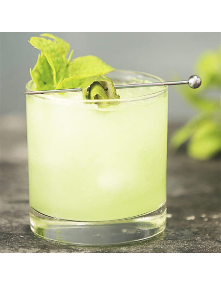 15 Palillos de Cóctel de Acero Inoxidable Reutilizables 10.9 cm