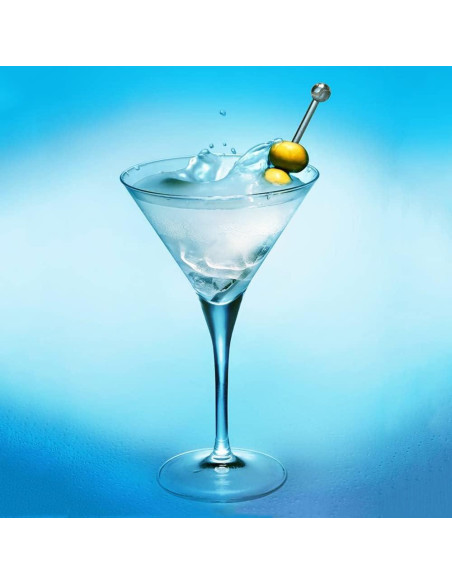 15 Palillos de Cóctel de Acero Inoxidable Reutilizables 10.9 cm