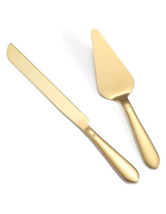 Juego de Cortadores de Pastel Eisinly Dorado 2 Pcs Acero Inoxidable