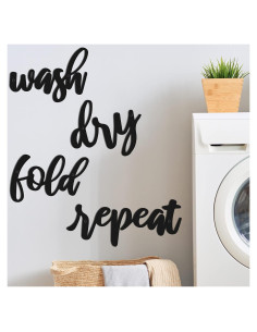 4 Letreros de Pared Vintage Hotop para Lavandería Wash Dry Fold Repeat