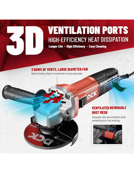 Amoladora Angular DCK KSM17-115B 1100W 4.5" 11800 RPM