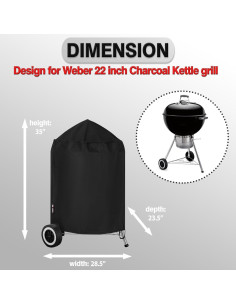 Cubierta para Parrilla de Carbón FEVERCOVER 22" Impermeable 2