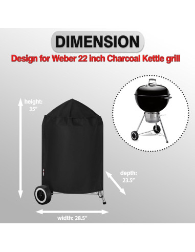 Cubierta para Parrilla de Carbón FEVERCOVER 22" Impermeable