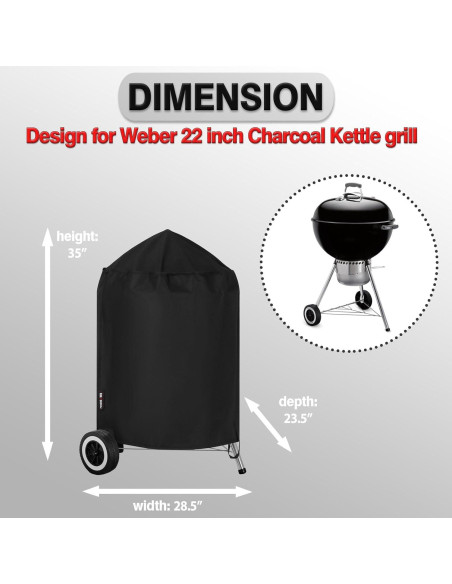 Cubierta para Parrilla de Carbón FEVERCOVER 22" Impermeable