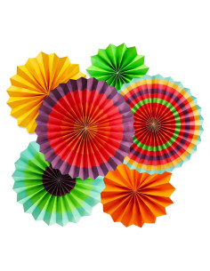 Conjunto de 6 Ventiladores de Papel Colgantes Novelty Place 20-40 cm