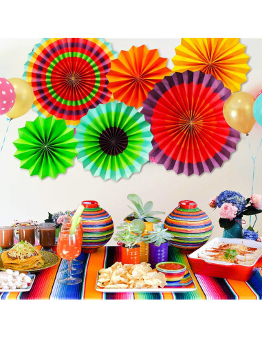 Conjunto de 6 Ventiladores de Papel Colgantes Novelty Place 20-40 cm