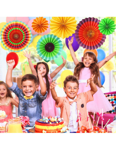 Conjunto de 6 Ventiladores de Papel Colgantes Novelty Place 20-40 cm