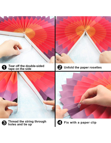 Conjunto de 6 Ventiladores de Papel Colgantes Novelty Place 20-40 cm