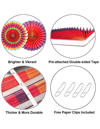 Conjunto de 6 Ventiladores de Papel Colgantes Novelty Place 20-40 cm