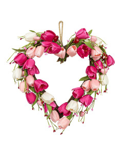 Corona de San Valentín VioletEverGarden 45.72 cm con Tulipanes