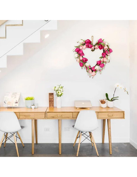 Corona de San Valentín VioletEverGarden 45.72 cm con Tulipanes