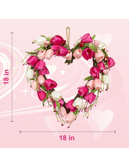 Corona de San Valentín VioletEverGarden 45.72 cm con Tulipanes