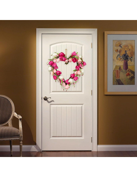 Corona de San Valentín VioletEverGarden 45.72 cm con Tulipanes