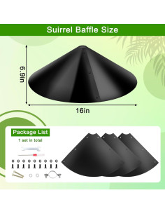 Baffle a Prueba de Ardillas Lezcufer 40.64cm para Comedero de Aves 2