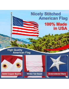 Bandera Americana de Nylon 3x5 ft (0.91x1.52 m) Hecha en EE. UU. 2