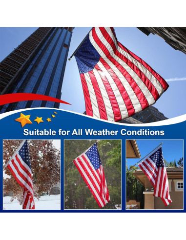 Bandera Americana de Nylon 3x5 ft (0.91x1.52 m) Hecha en EE. UU.