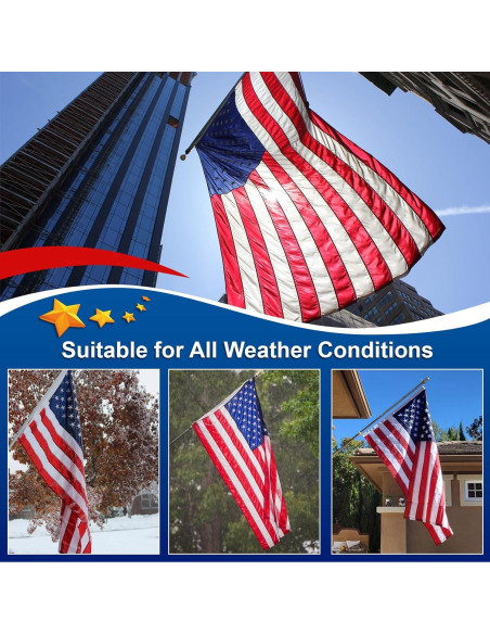 Bandera Americana de Nylon 3x5 ft (0.91x1.52 m) Hecha en EE. UU.