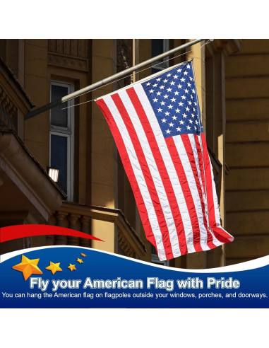 Bandera Americana de Nylon 3x5 ft (0.91x1.52 m) Hecha en EE. UU.