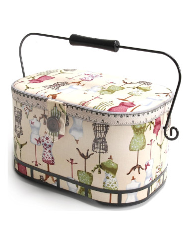 Cesta de Costura Ovalada Grande Dritz con Mango de Metal