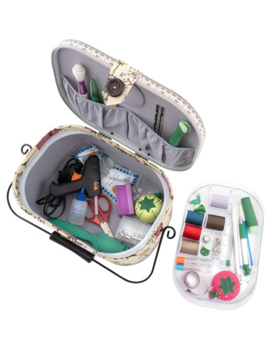 Cesta de Costura Ovalada Grande Dritz con Mango de Metal