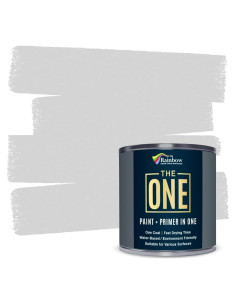 Pintura y Primer Todo en Uno LA UNA - Gris Claro Brillante 1L