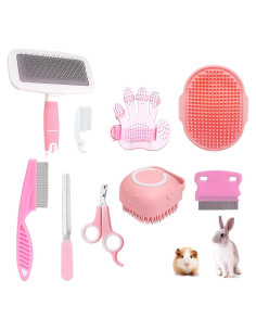 Kit de Aseo para Mascotas Pequeñas GEBER 9 Piezas Rosa