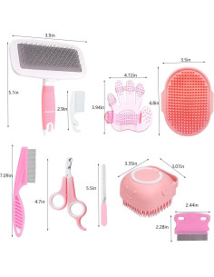 Kit de Aseo para Mascotas Pequeñas GEBER 9 Piezas Rosa 2